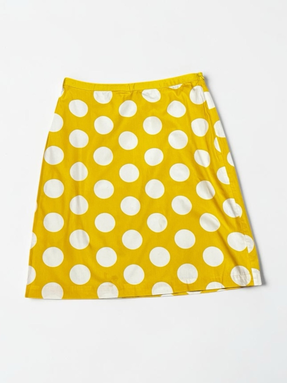 BODEN Yellow White Polka Dot Midi Skirt Garden Party Summer Vacation Trip Work 6